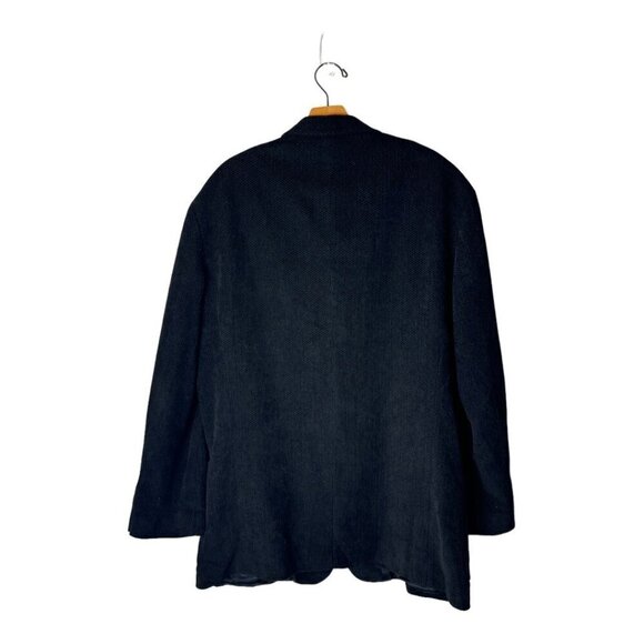 Pronto Uomo Blazer Men Large‎ Black Cotton Blend Single Breasted Three Button - Picture 2 of 12